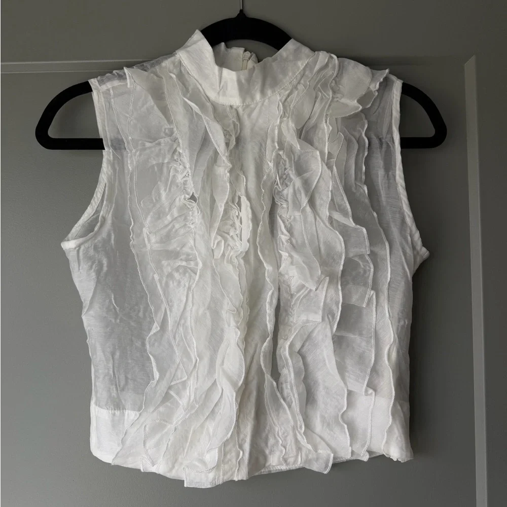 Isabella Ruffle-Front Shirt - Picture 2 of 8